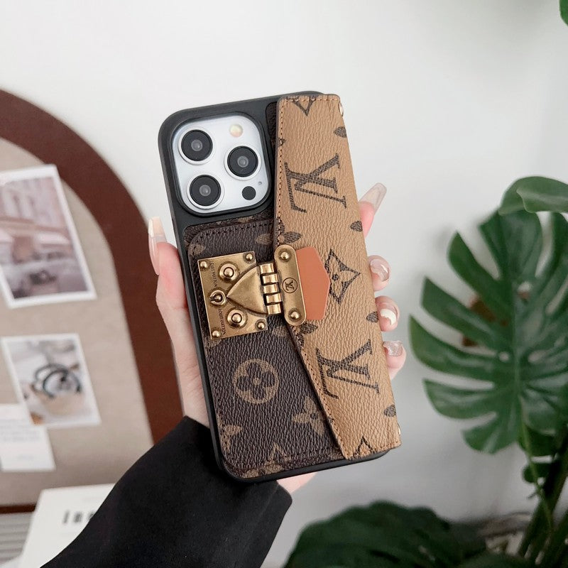 Luxe iPhone-hoesje met kaarthouder en ketting