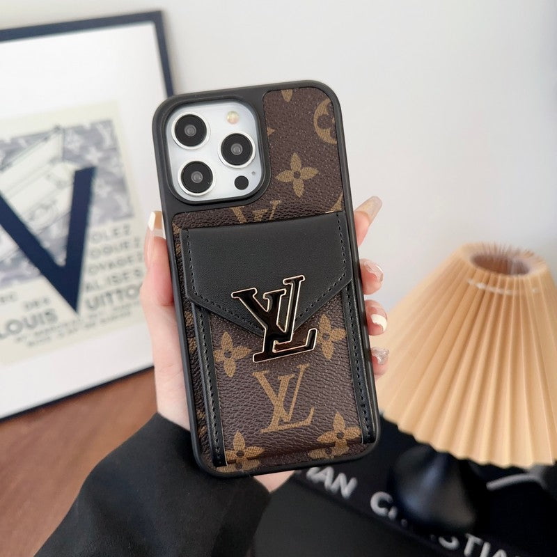 Luxe kaarttas iPhone-hoesje met vijf kleurenketting