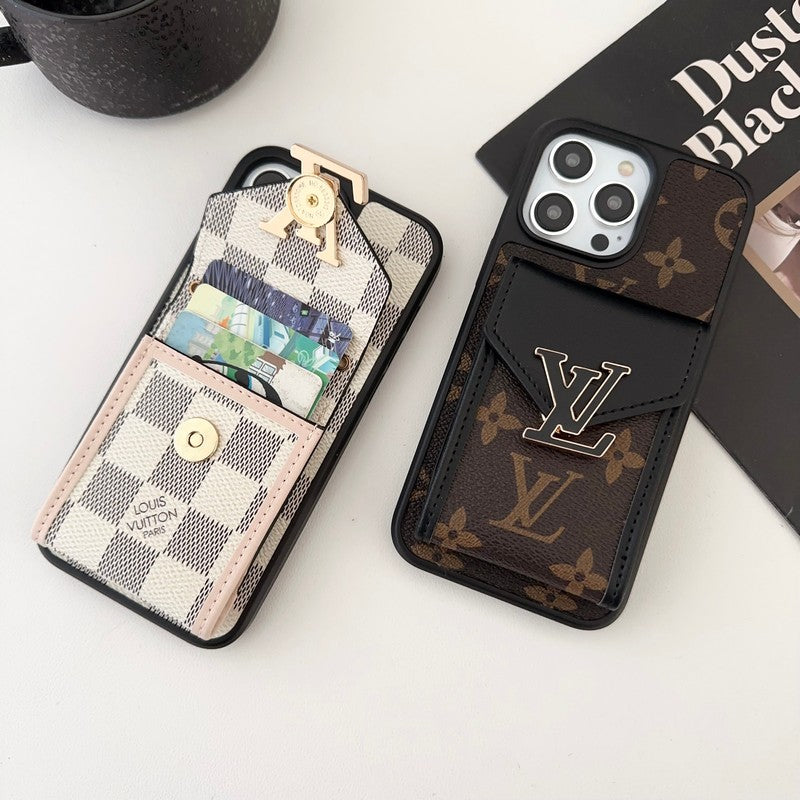 Luxe kaarttas iPhone-hoesje met vijf kleurenketting