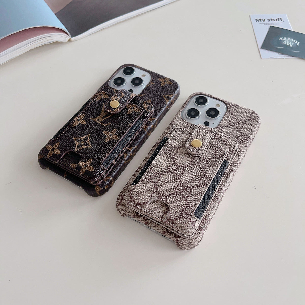 Premium kaarthouder iPhone-hoesje