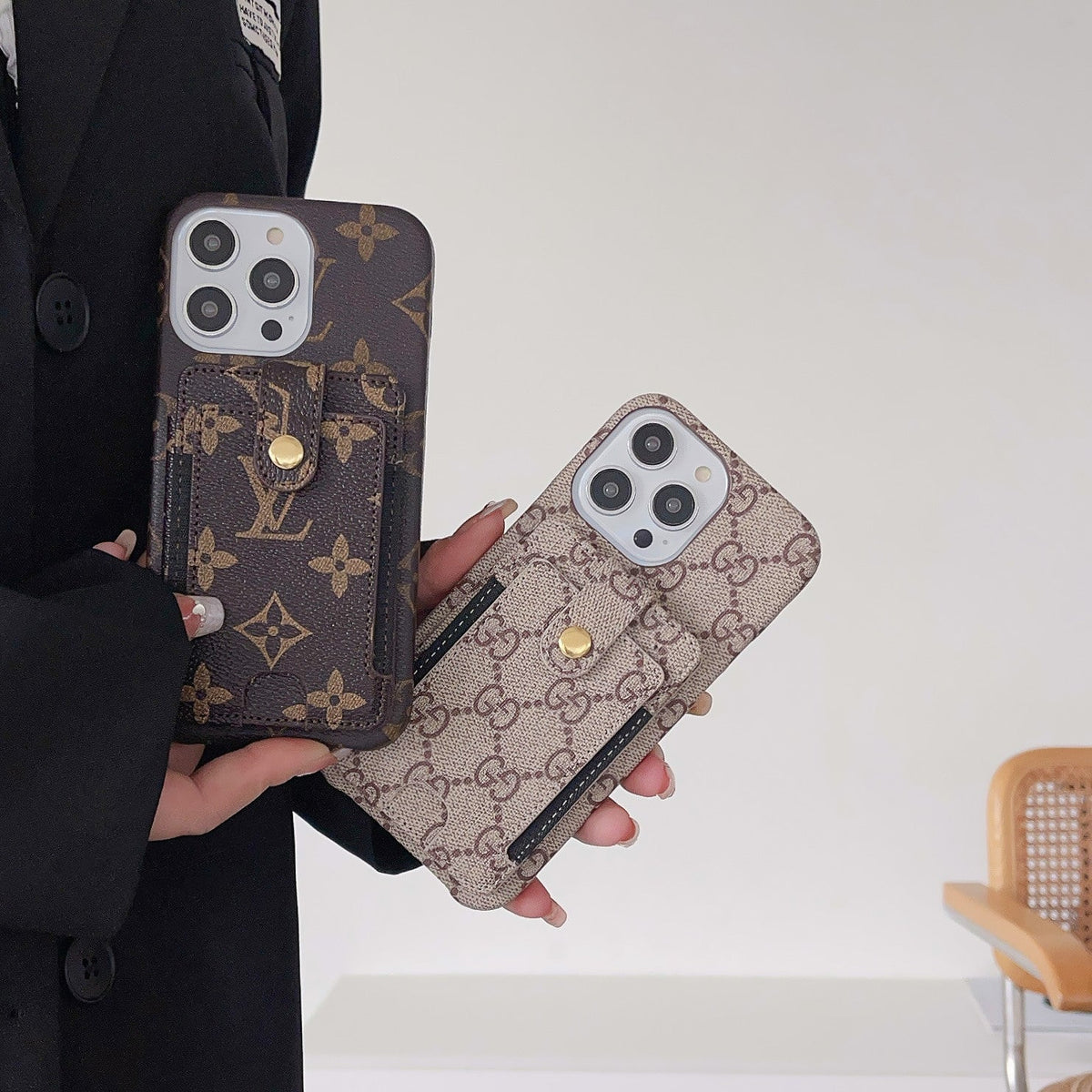 Premium kaarthouder iPhone-hoesje
