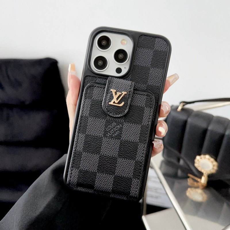 Luxe zwart-witte kaarttas iPhone-hoesje