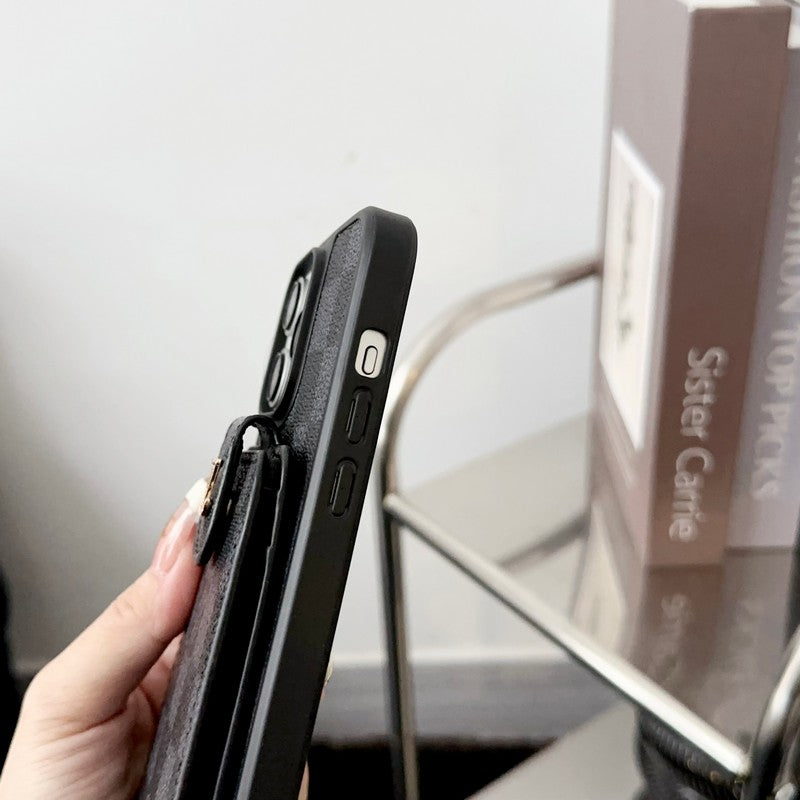 Luxe zwart-witte kaarttas iPhone-hoesje