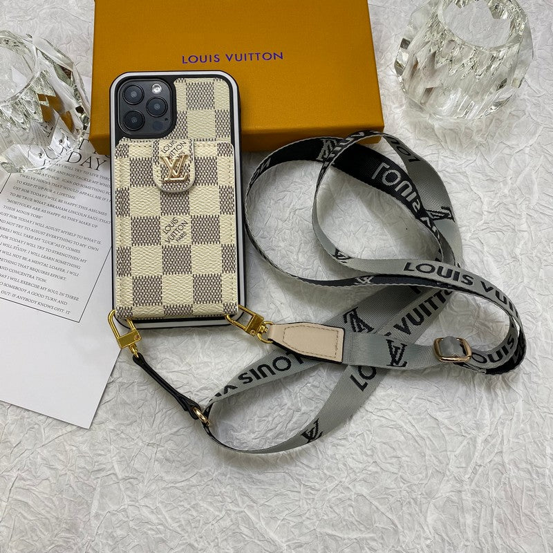 Cadena de bolso de tarjeta de lujo Funda y vinilo para iPhone