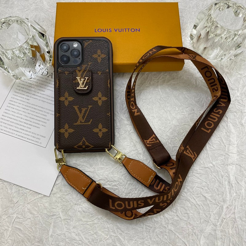 Cadena de bolso de tarjeta de lujo Funda y vinilo para iPhone