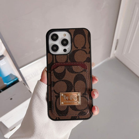 Klassische iPhone-Hülle aus Leder mit Kartenetui