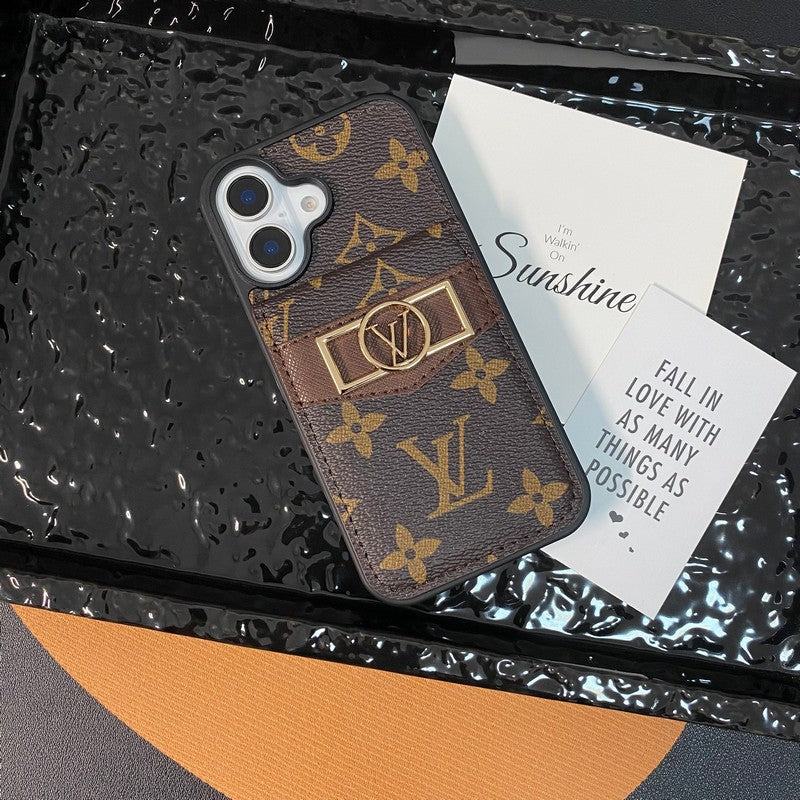 Luxe kaarttasje met gouden logo iPhone-hoesje