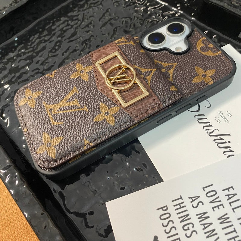 Luxe kaarttasje met gouden logo iPhone-hoesje