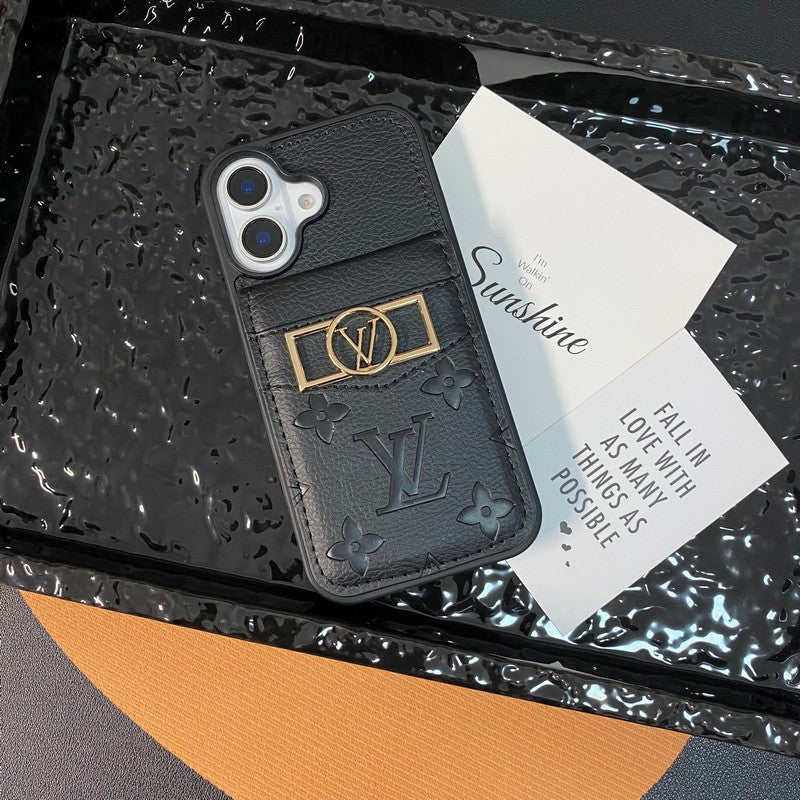 Luxe kaarttasje met gouden logo iPhone-hoesje