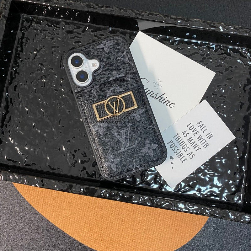 Luxe kaarttasje met gouden logo iPhone-hoesje