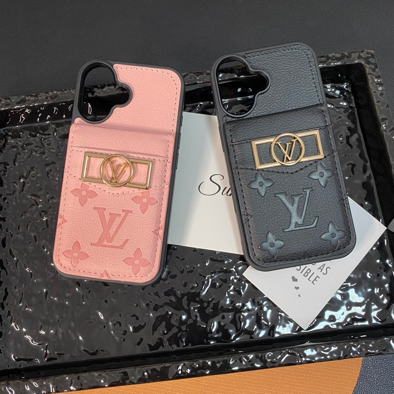 Luxe kaarttasje met gouden logo iPhone-hoesje