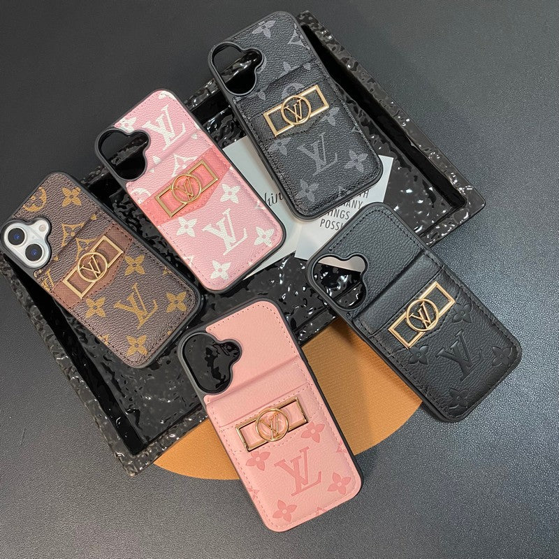 Luxe kaarttasje met gouden logo iPhone-hoesje