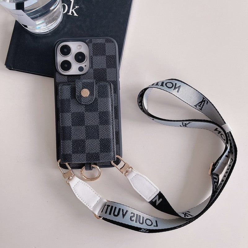 Luxe kaarttasje met klassieke ketting iPhone-hoesje