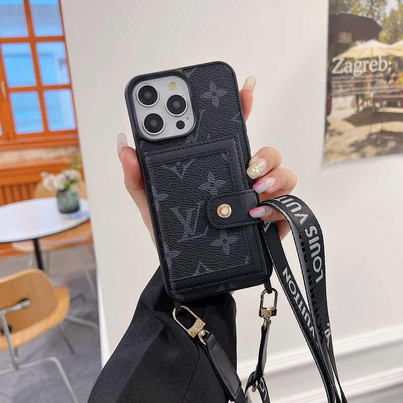 ラグジュアリーカードバッグクロスボディiPhoneケース