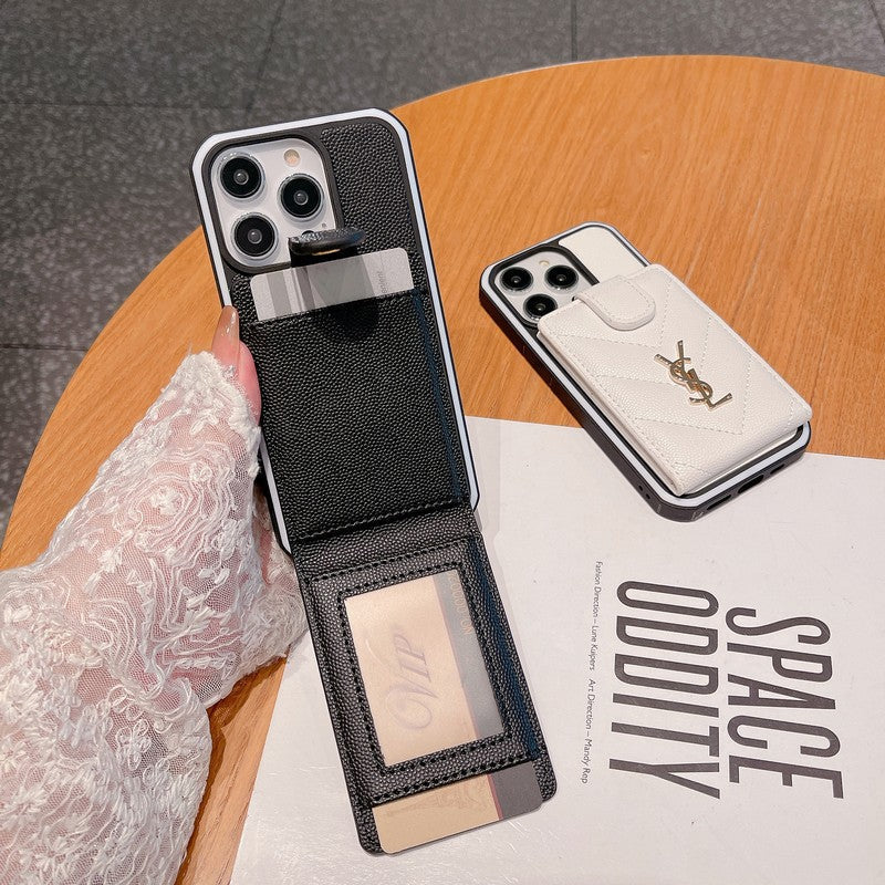 Saint Card Bag Kleur leren iPhone-hoesje