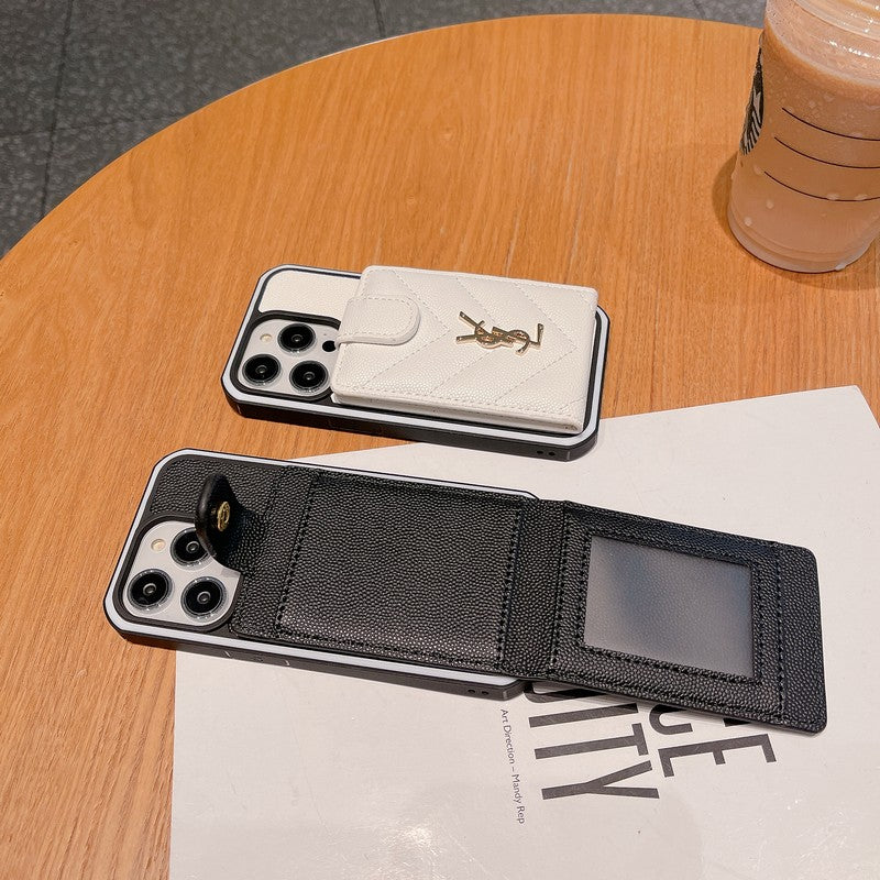 Saint Card Bag Kleur leren iPhone-hoesje