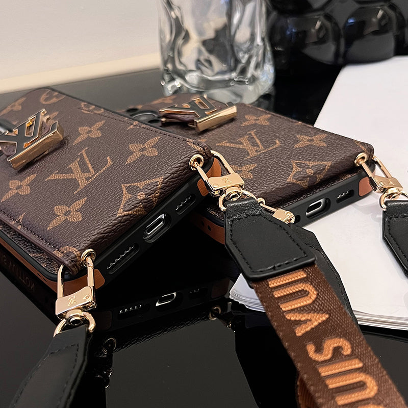 Cadena de bolso de tarjeta de lujo Funda y vinilo para iPhone