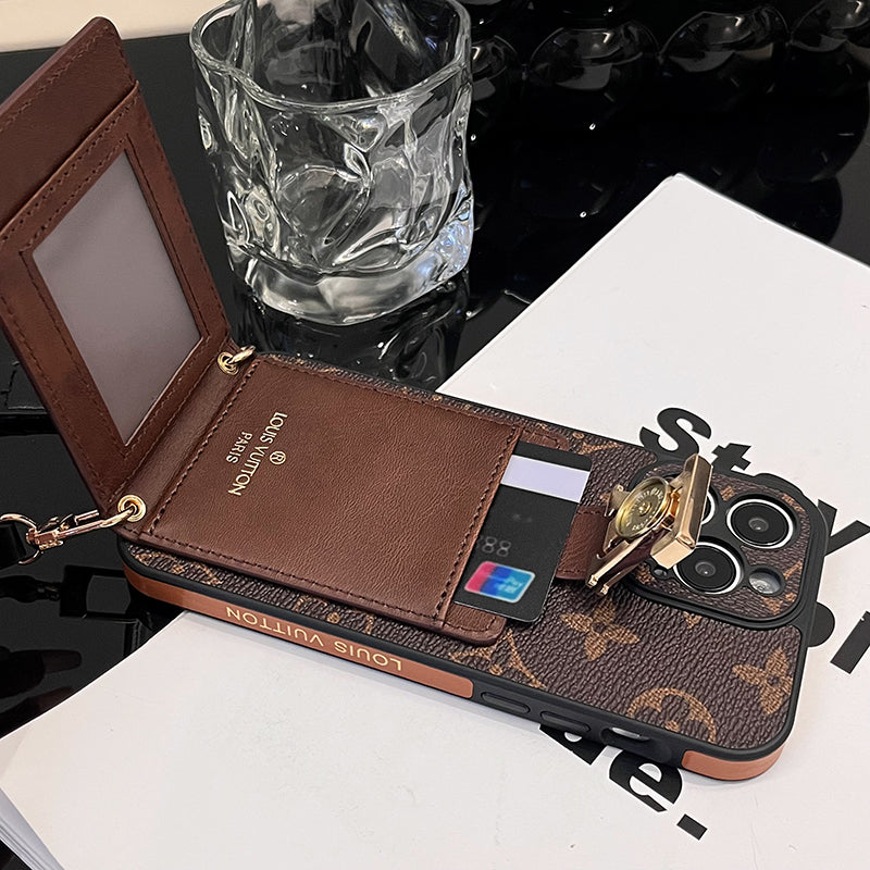Cadena de bolso de tarjeta de lujo Funda y vinilo para iPhone