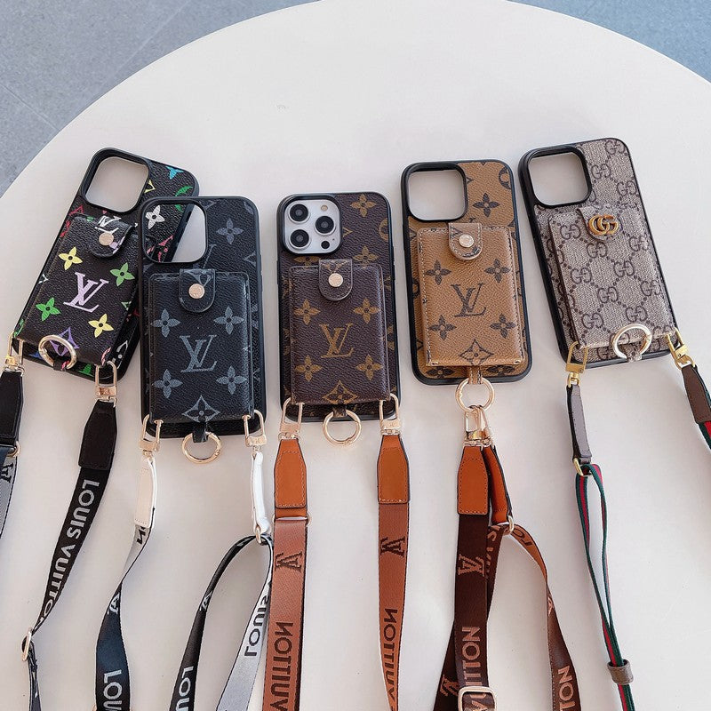 Luxe kaarttasje met klassieke ketting iPhone-hoesje