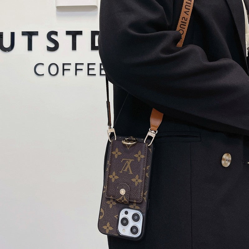 Luxe kaarttasje met klassieke ketting iPhone-hoesje