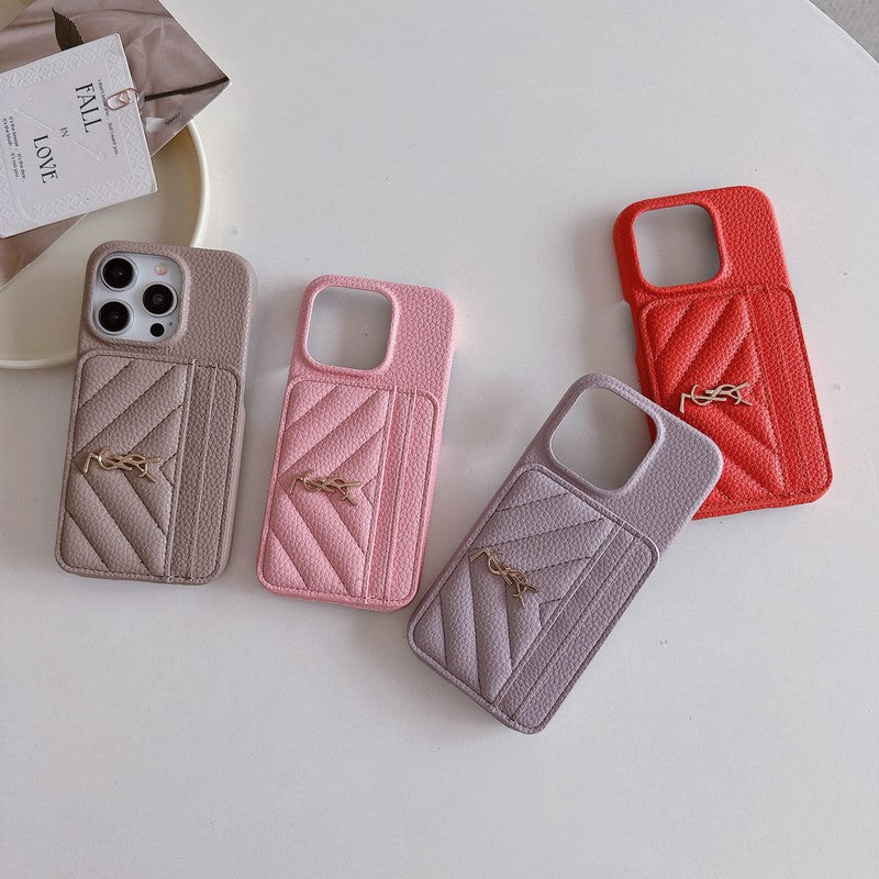 Saint Card Bag Leren iPhone-hoesje