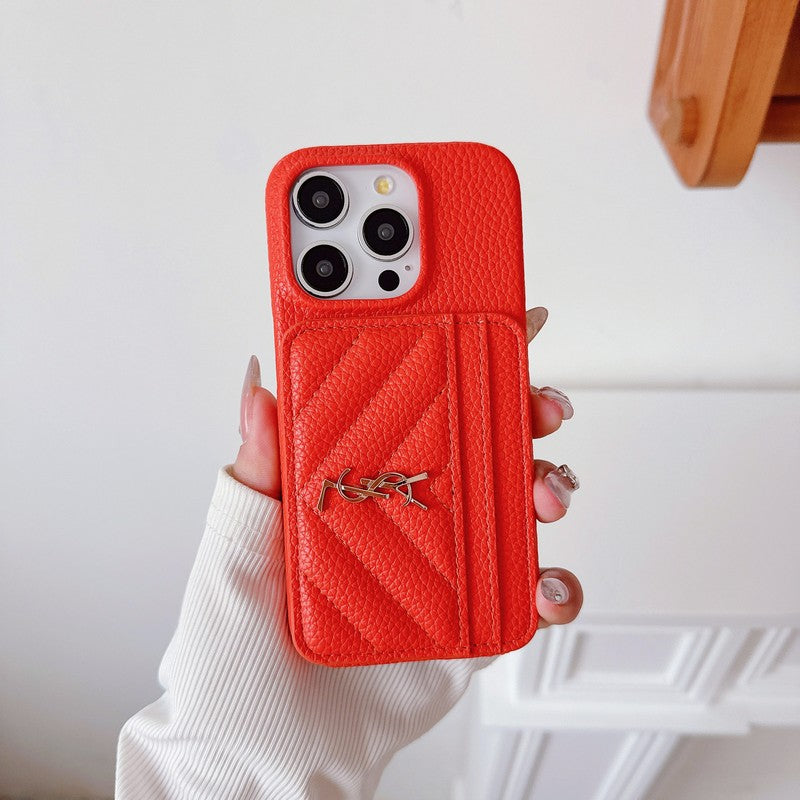 Saint Card Bag Leren iPhone-hoesje