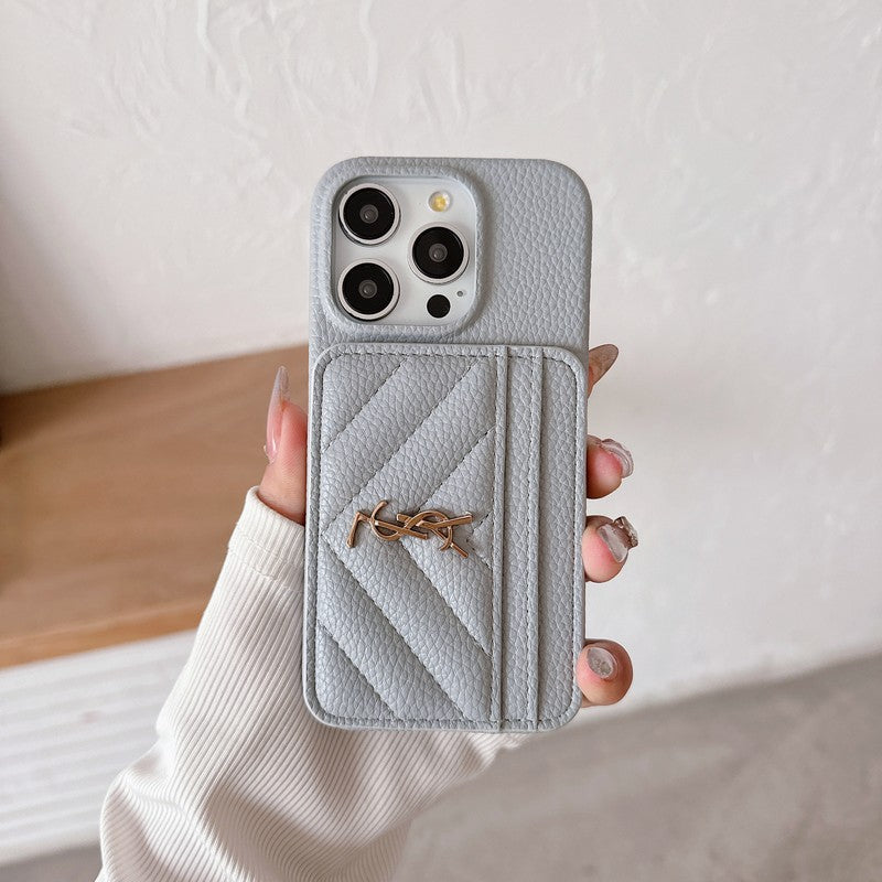 Saint Card Bag Kleur leren iPhone-hoesje