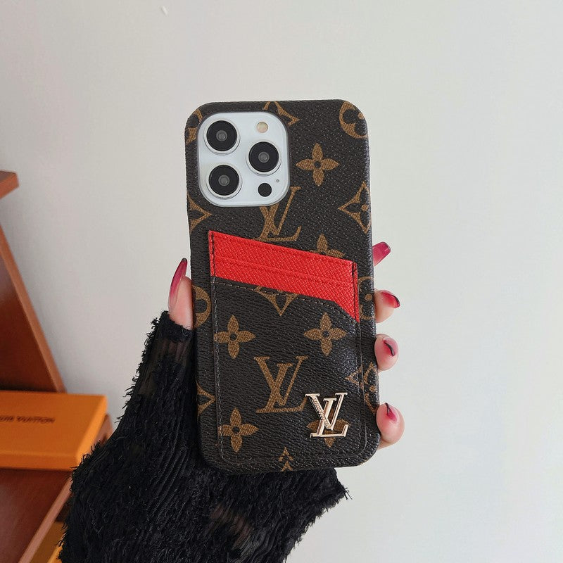 Funda clásica para iPhone con tarjetero de lujo