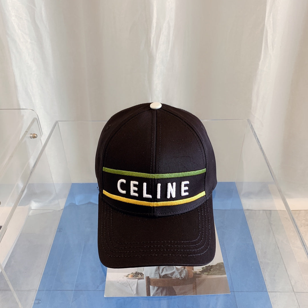 CELINE Κεντημένο βαμβακερό καπέλο μπέιζμπολ | Ρυθμιζόμενο καπέλο σχεδιαστή πολυτελείας
