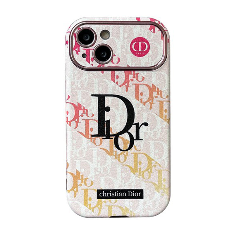 Funda de iPhone de cuero de color blanco y marrón de moda