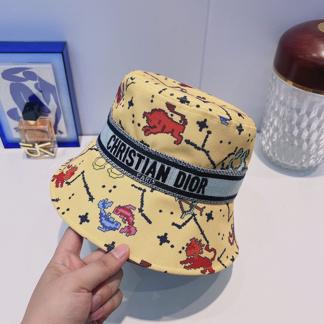 Vintage vino nauhakauhahattu | Ylellinen Designer Cotton Bucket Hat