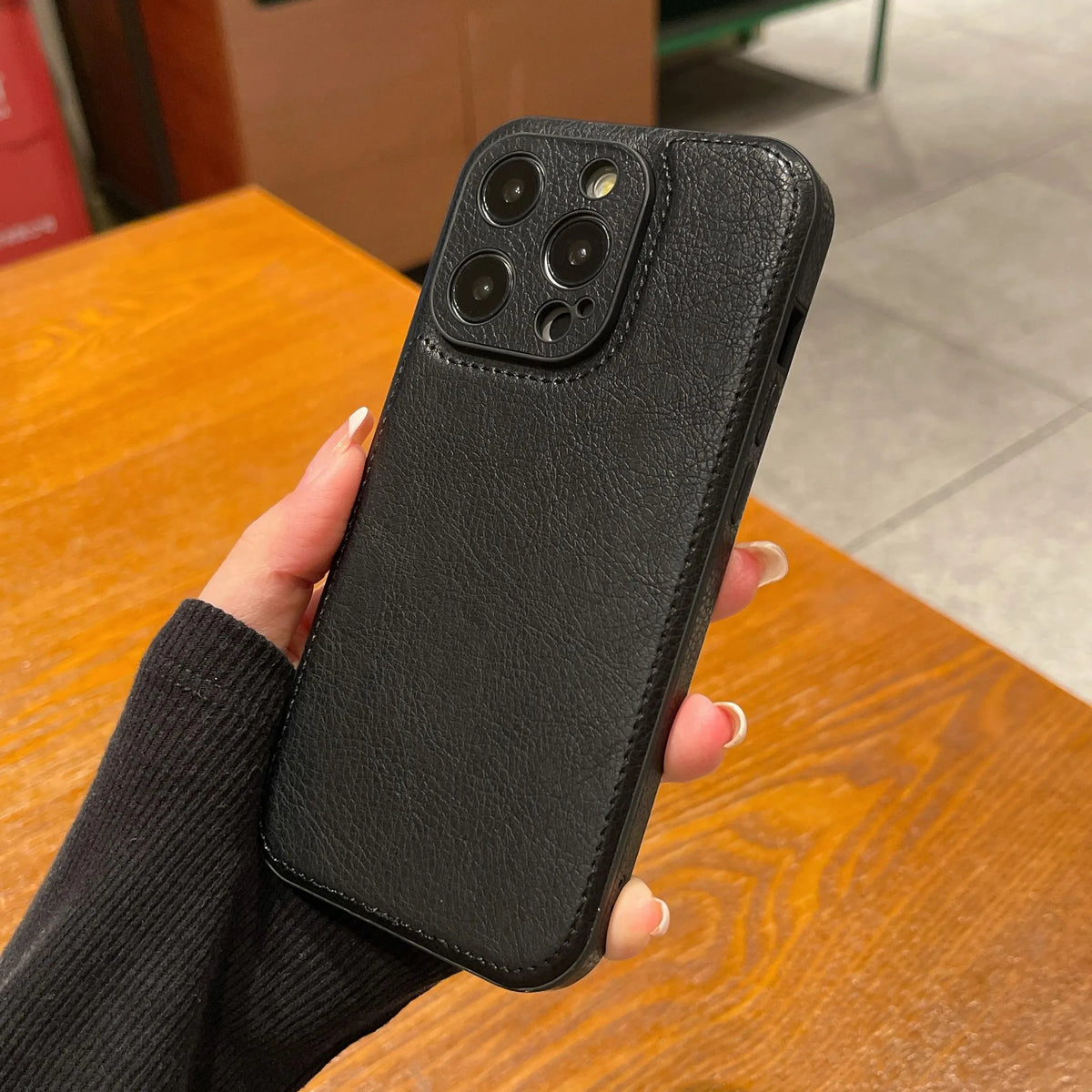Premium vintage leren iPhone-hoesje – zachte, schokbestendige beschermhoes