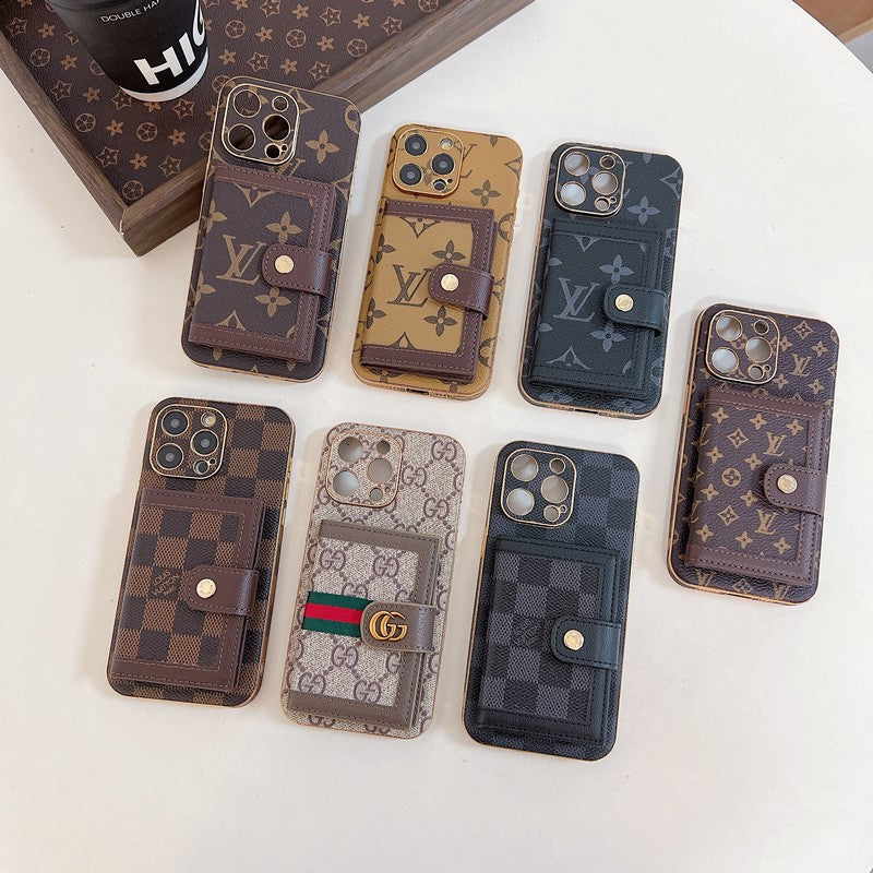 Luxe iPhone-hoesje met klassieke kleurenkaarttas
