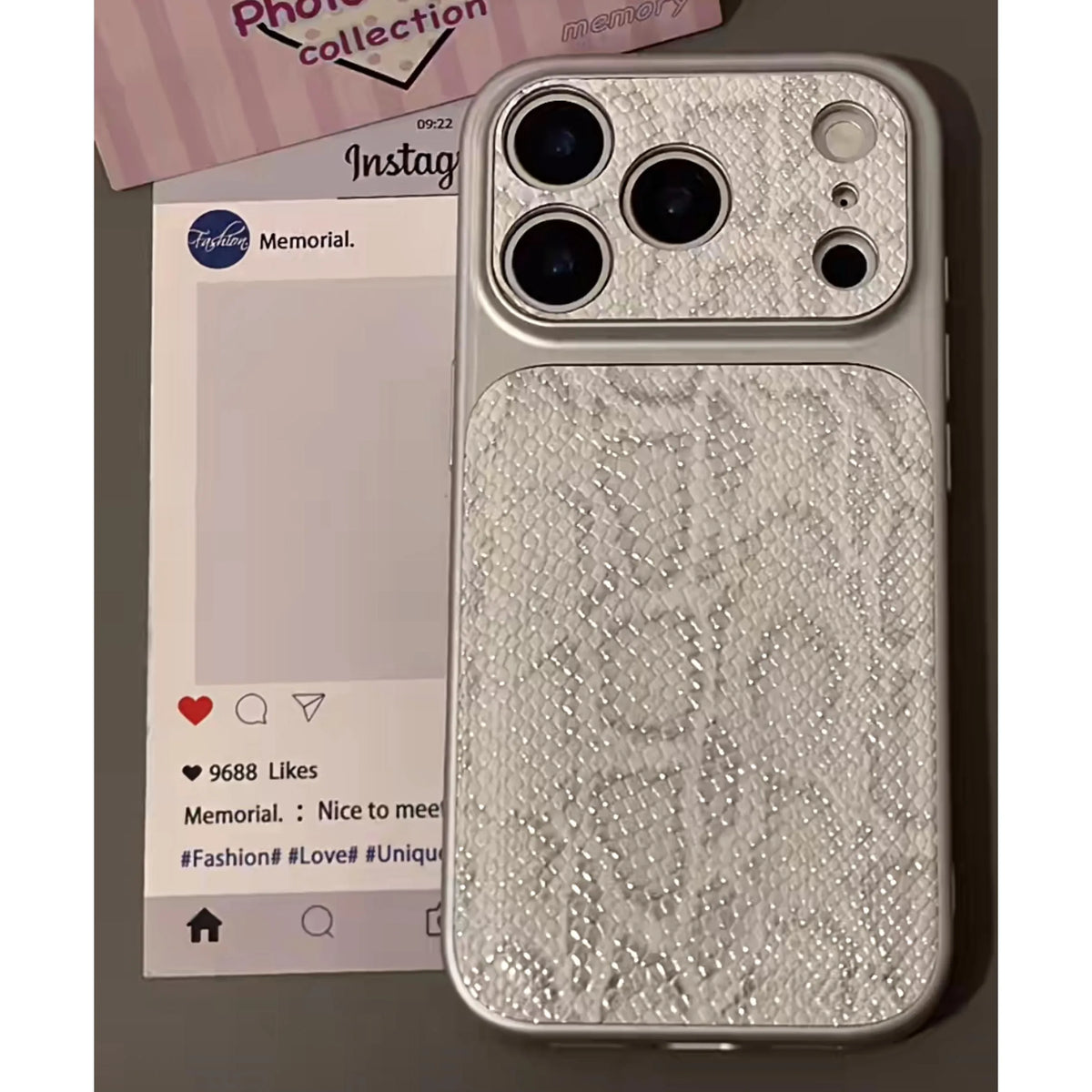 Luxe iPhone-hoesje met slangenhuidtextuur