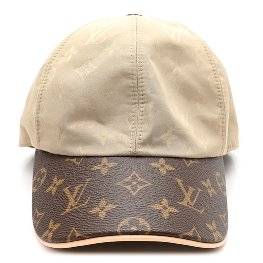 Kap tal-baseball ta' xifer ta' kuntrast beige