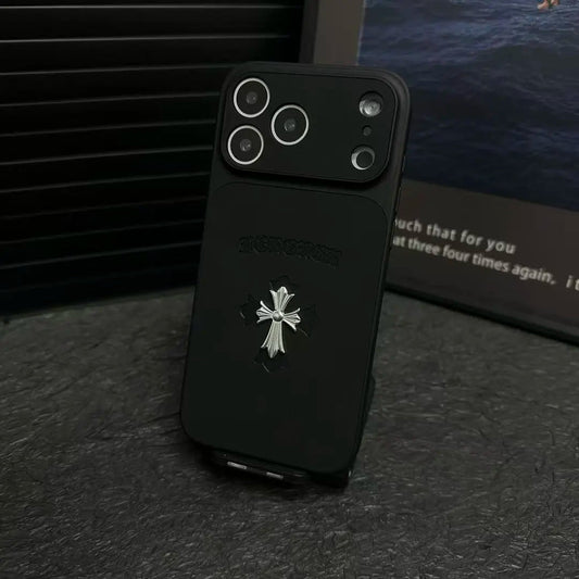 Chrome Hearts Cross Leder-iPhone-Hülle