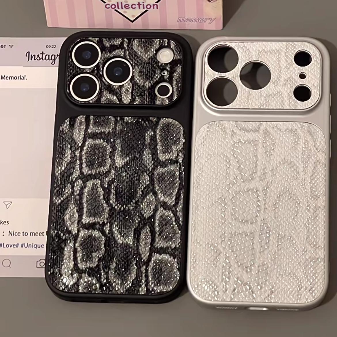 Luxe iPhone-hoesje met slangenhuidtextuur