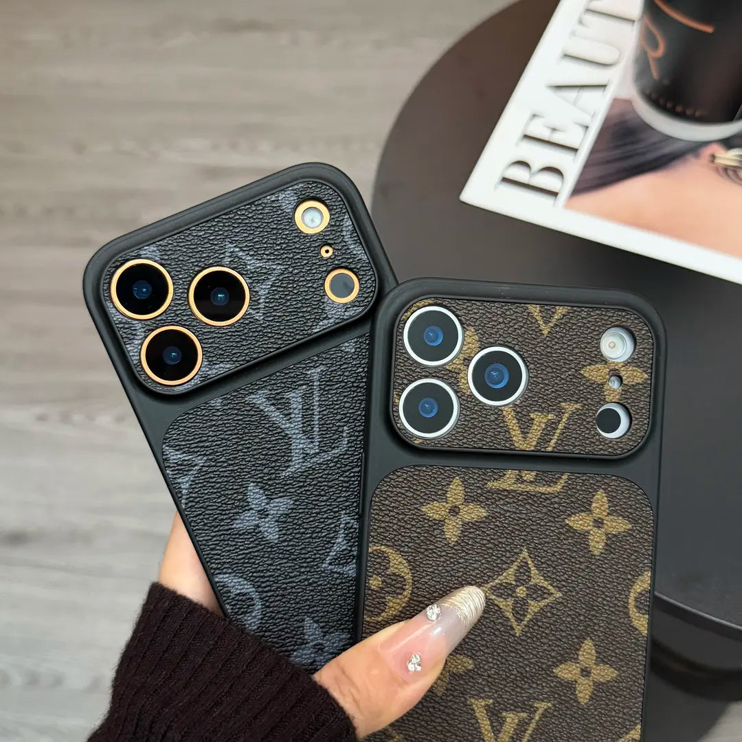 MagSafe Klassiek leren iPhone-hoesje met monogram