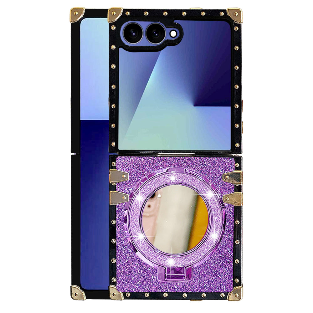 Trendi Strasszos telefontok mágneses tükörállvánnyal Galaxy Z Fliphez 7/6/5/4